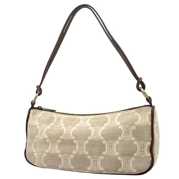 Celine Vintage Triomphe Pochette in Cream Canvas - Picture 2 of 10